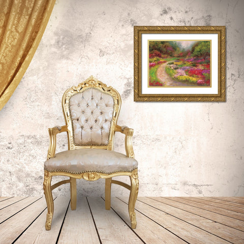 Butchart Gardens Gold Ornate Wood Framed Art Print with Double Matting by Bailey, Carol