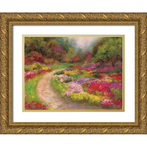 Butchart Gardens Gold Ornate Wood Framed Art Print with Double Matting by Bailey, Carol
