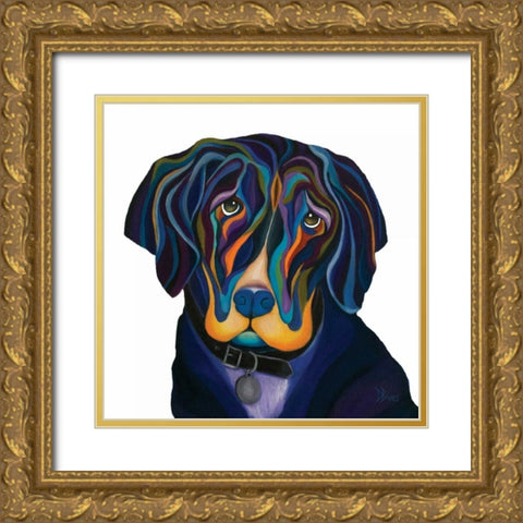 Black Lab Gold Ornate Wood Framed Art Print with Double Matting by Bucci, Debra