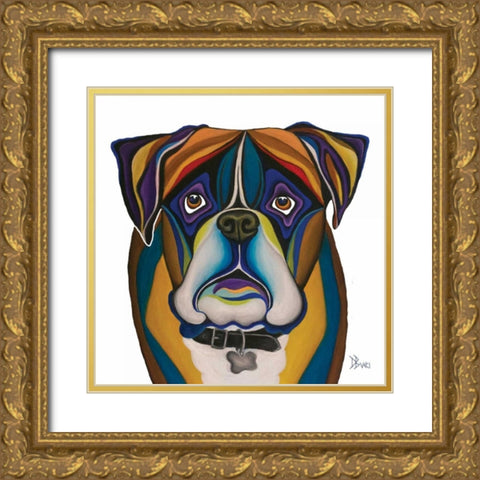 Boxer Gold Ornate Wood Framed Art Print with Double Matting by Bucci, Debra