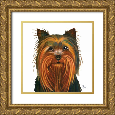 Yorkie Gold Ornate Wood Framed Art Print with Double Matting by Bucci, Debra