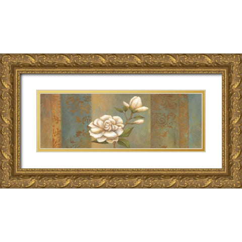 Magnolia Branch II Gold Ornate Wood Framed Art Print with Double Matting by Belamar, Ella