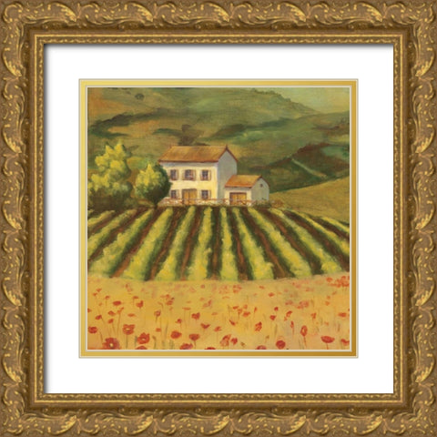 Tuscan Landscape I Gold Ornate Wood Framed Art Print with Double Matting by Belamar, Ella