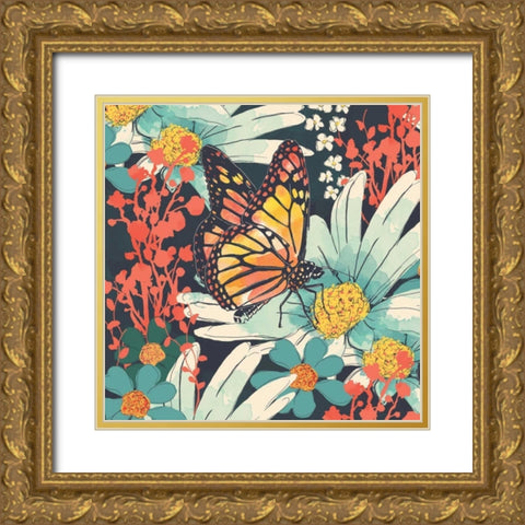 Monarch I Gold Ornate Wood Framed Art Print with Double Matting by Berrenson, Sara