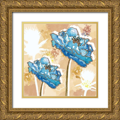 Golden Blue I Gold Ornate Wood Framed Art Print with Double Matting by Berrenson, Sara