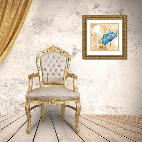 Golden Blue II Gold Ornate Wood Framed Art Print with Double Matting by Berrenson, Sara