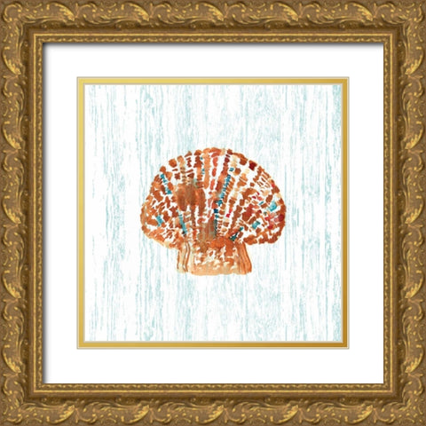 Beachcomber On Blue II Gold Ornate Wood Framed Art Print with Double Matting by Berrenson, Sara