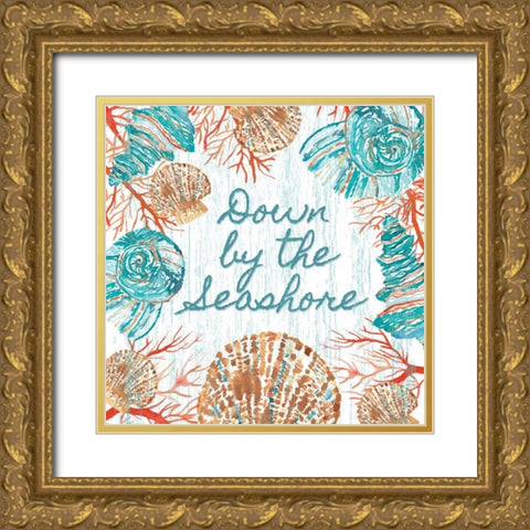Beachcomber Sign II Gold Ornate Wood Framed Art Print with Double Matting by Berrenson, Sara