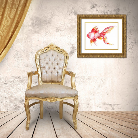 Deep Sea Coral Fish Gold Ornate Wood Framed Art Print with Double Matting by Berrenson, Sara