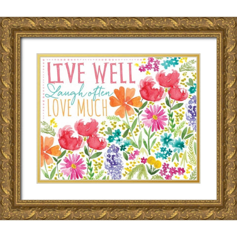 Live Well Gold Ornate Wood Framed Art Print with Double Matting by Berrenson, Sara