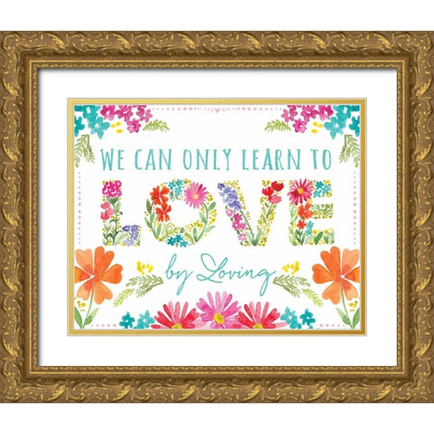 Love Gold Ornate Wood Framed Art Print with Double Matting by Berrenson, Sara