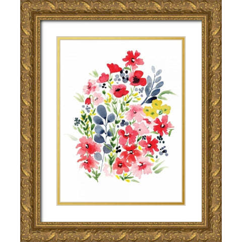 Spring Blooms I Gold Ornate Wood Framed Art Print with Double Matting by Berrenson, Sara