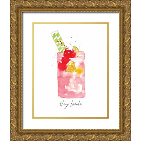 Cherry Limeade Gold Ornate Wood Framed Art Print with Double Matting by Berrenson, Sara