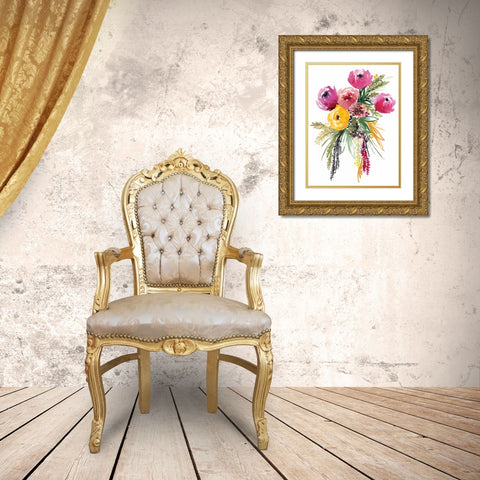 Bouquet Beauty Gold Ornate Wood Framed Art Print with Double Matting by Berrenson, Sara