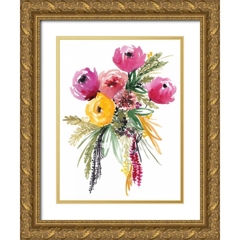 Bouquet Beauty Gold Ornate Wood Framed Art Print with Double Matting by Berrenson, Sara