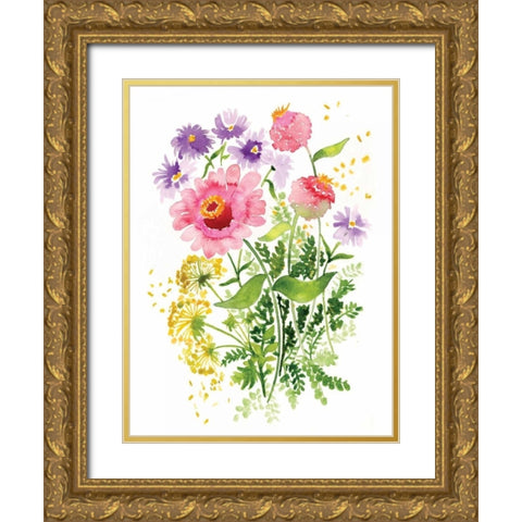 Dandelion Gold Ornate Wood Framed Art Print with Double Matting by Berrenson, Sara