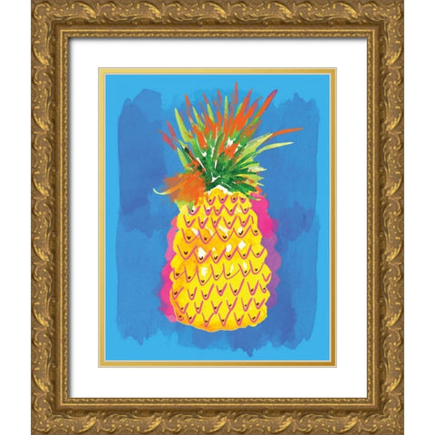 Pineapple Gold Ornate Wood Framed Art Print with Double Matting by Berrenson, Sara