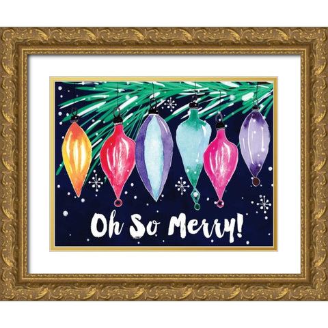Oh So Merry Gold Ornate Wood Framed Art Print with Double Matting by Berrenson, Sara