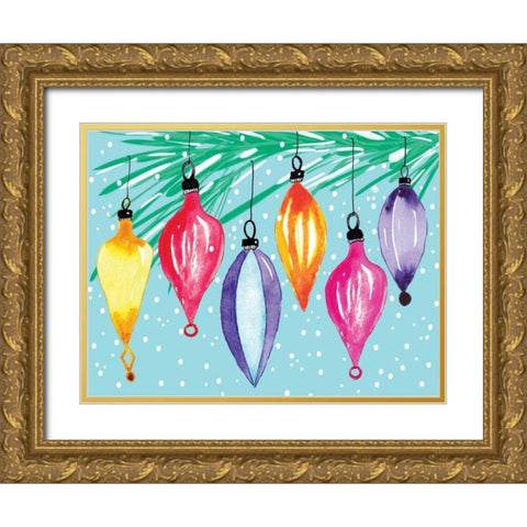 Retro Ornaments Gold Ornate Wood Framed Art Print with Double Matting by Berrenson, Sara
