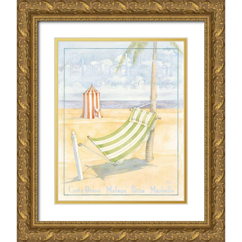 Playa Del Sol Gold Ornate Wood Framed Art Print with Double Matting by Brent, Paul