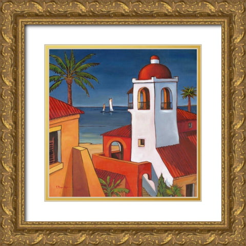 Antigua I Gold Ornate Wood Framed Art Print with Double Matting by Brent, Paul