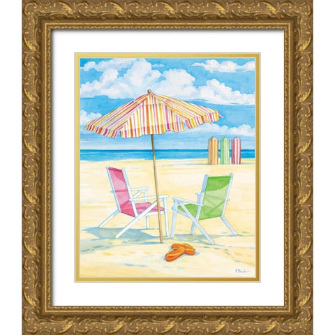 Oceanside III Gold Ornate Wood Framed Art Print with Double Matting by Brent, Paul