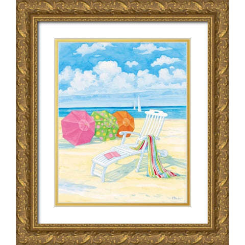 Oceanside IV Gold Ornate Wood Framed Art Print with Double Matting by Brent, Paul