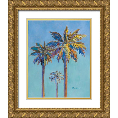 Santa Rita Palms II Gold Ornate Wood Framed Art Print with Double Matting by Brent, Paul
