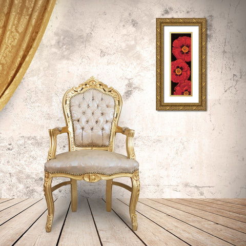 Bella Grande Poppies Gold Ornate Wood Framed Art Print with Double Matting by Brent, Paul