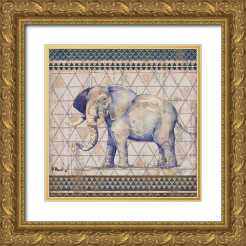 Tribal Trek Neutral IV Gold Ornate Wood Framed Art Print with Double Matting by Brent, Paul