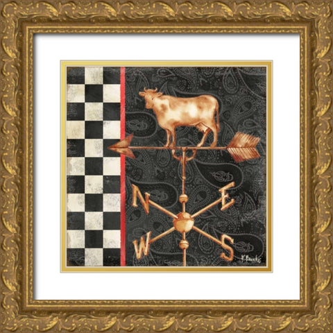 Paisley Weathervanes IV Gold Ornate Wood Framed Art Print with Double Matting by Brent, Paul