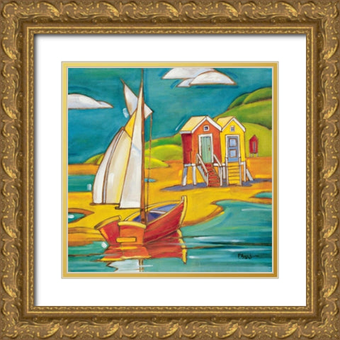 Cabanas Gold Ornate Wood Framed Art Print with Double Matting by Brent, Paul