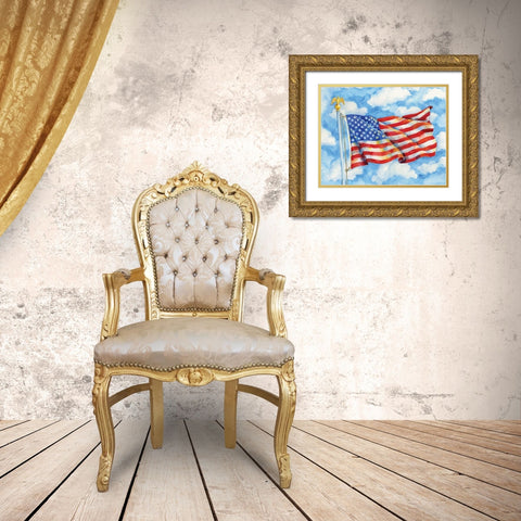 Stars and Stripes Forever Gold Ornate Wood Framed Art Print with Double Matting by Brent, Paul