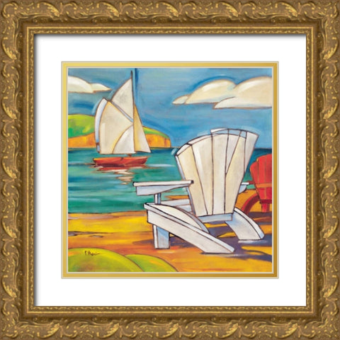 Adirondack Chair Gold Ornate Wood Framed Art Print with Double Matting by Brent, Paul