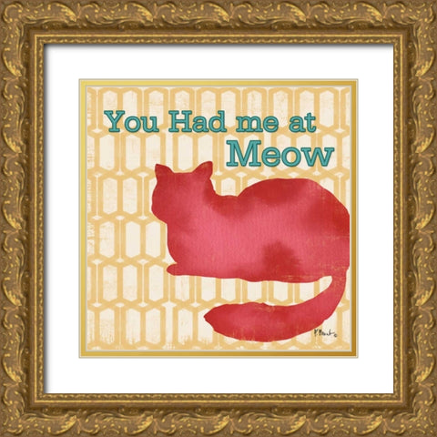 Patterned Pets Cat II Gold Ornate Wood Framed Art Print with Double Matting by Brent, Paul