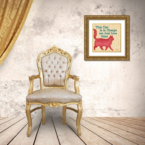 Patterned Pets Cat III Gold Ornate Wood Framed Art Print with Double Matting by Brent, Paul