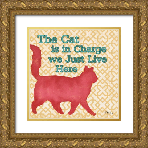 Patterned Pets Cat III Gold Ornate Wood Framed Art Print with Double Matting by Brent, Paul