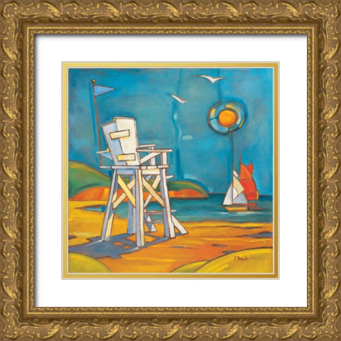 Lifeguard Stand Gold Ornate Wood Framed Art Print with Double Matting by Brent, Paul