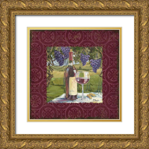 At the Vineyard Sq I Gold Ornate Wood Framed Art Print with Double Matting by Brent, Paul