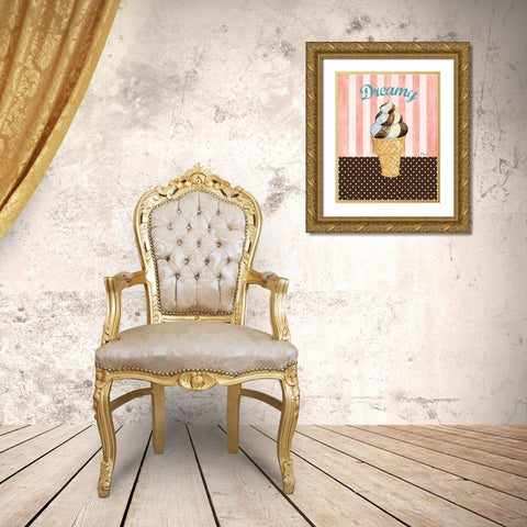 Ice Cream Shoppe II Gold Ornate Wood Framed Art Print with Double Matting by Brent, Paul