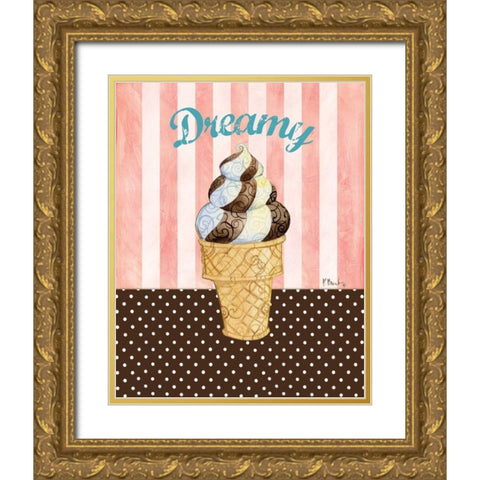 Ice Cream Shoppe II Gold Ornate Wood Framed Art Print with Double Matting by Brent, Paul