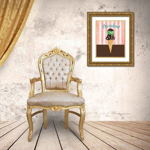 Ice Cream Shoppe III Gold Ornate Wood Framed Art Print with Double Matting by Brent, Paul