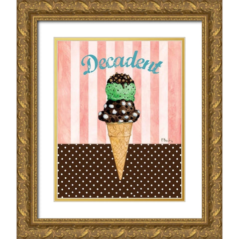 Ice Cream Shoppe III Gold Ornate Wood Framed Art Print with Double Matting by Brent, Paul
