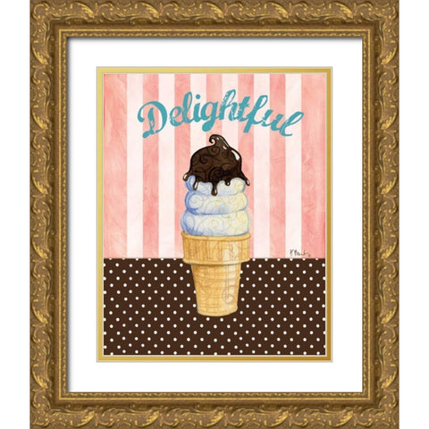 Ice Cream Shoppe IV Gold Ornate Wood Framed Art Print with Double Matting by Brent, Paul