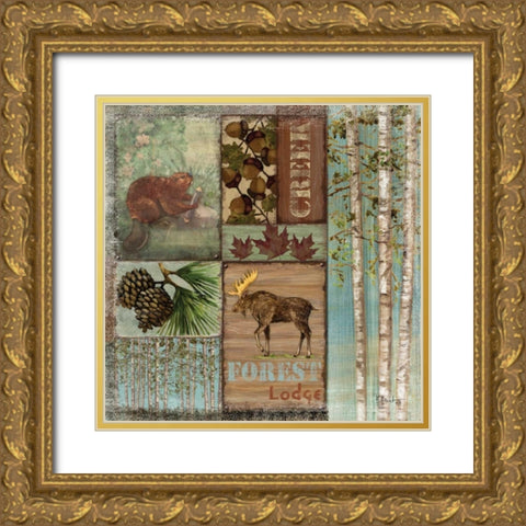 Moose Lodge Gold Ornate Wood Framed Art Print with Double Matting by Brent, Paul