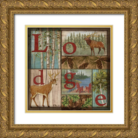 L is for Lodge Gold Ornate Wood Framed Art Print with Double Matting by Brent, Paul