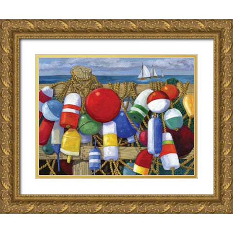Buoy Composition Gold Ornate Wood Framed Art Print with Double Matting by Brent, Paul