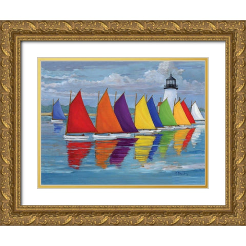 Rainbow Fleet Gold Ornate Wood Framed Art Print with Double Matting by Brent, Paul