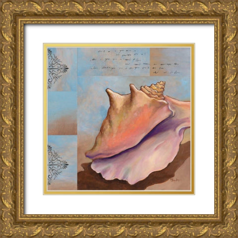 Sanibel Conch Gold Ornate Wood Framed Art Print with Double Matting by Brent, Paul