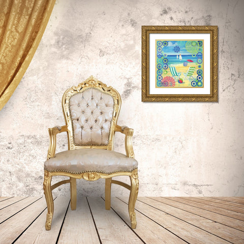 Geo Beach I Gold Ornate Wood Framed Art Print with Double Matting by Brent, Paul